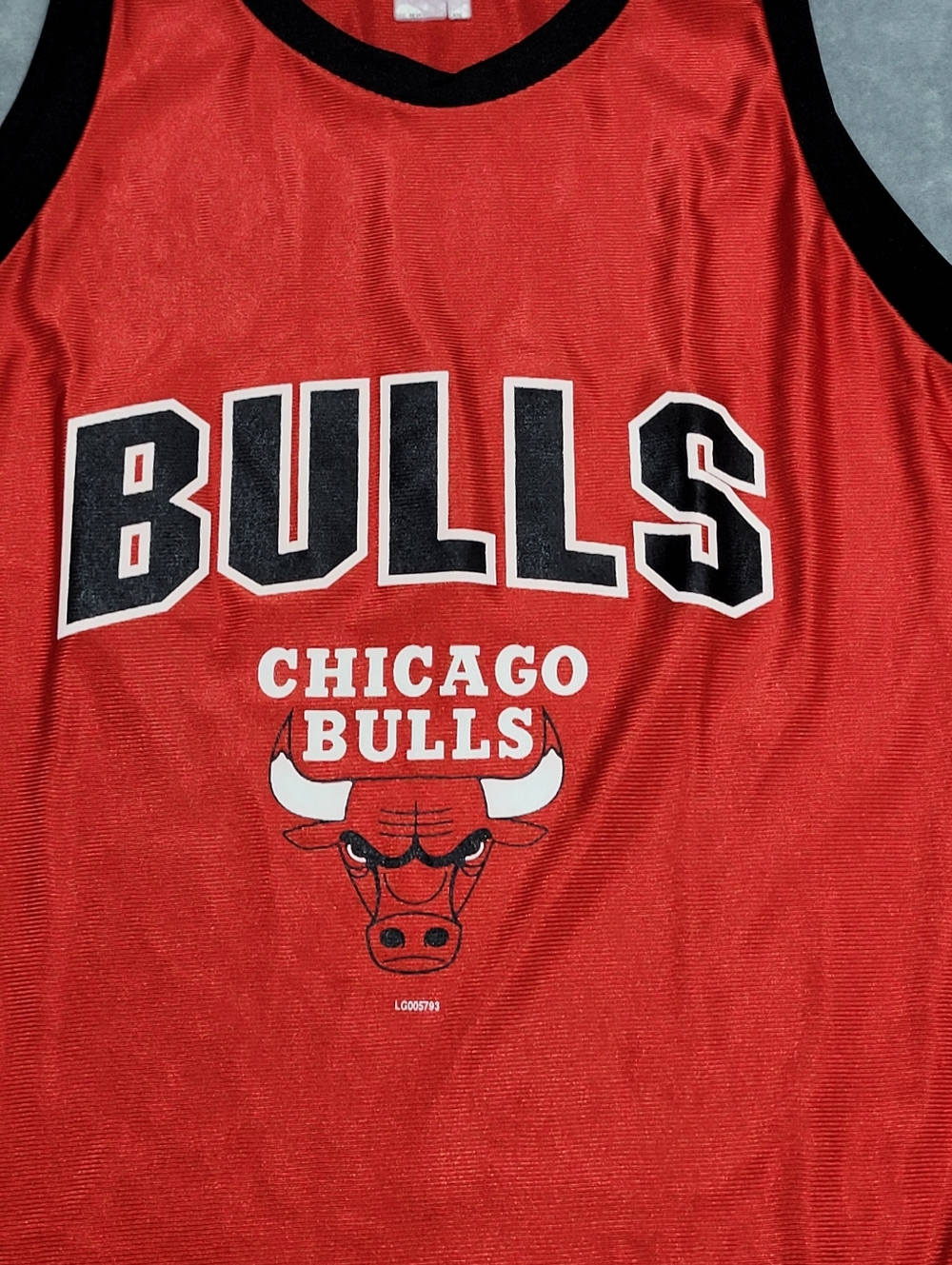 Vintage 90s NBA Chicago Bulls Logo 7 Red Basketball Practice Jersey Size X-Large